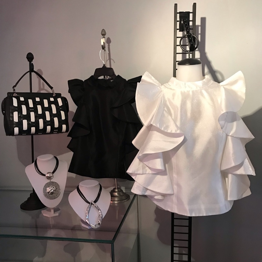 Black Ruffled Sleeveless Top - Picture 4 of 8